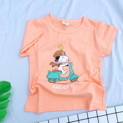 China Custom fashion Clothing Kids Tshirt Baby Boy casual Wear Clothes cute Snoopy Children Summer cotton Wholesale for sale