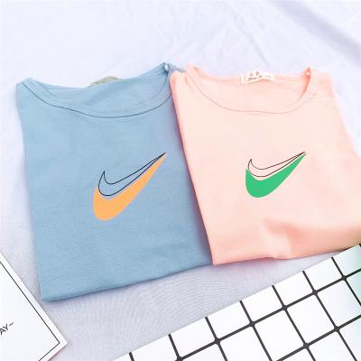 China Summer new style Clothing Kids Tshirt boys and girls Baby casual Wear Clothes Children cotton Wholesale pure color for sale