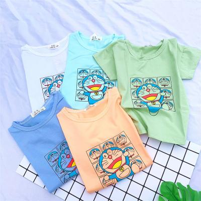 China Summer new style Clothing Doraemon cartoon Kids Tshirt boys and girls Baby casual Wear Clothes Children cotton Wholesale for sale