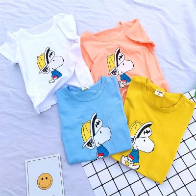 China Summer new style Clothing Snoopy Kids Tshirt boys and girls Baby casual Wear Clothes Children cotton dog Wholesale for sale