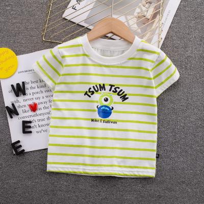 China Kids Clothing Vendors Baby boy Clothes T-shirts Monster stripe design For Children Baby girl Wear Summer cotton Wholesale for sale