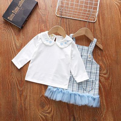 China Baby clothes 6 years old fashion trend cute fashion plaid graffiti lapel dress children's clothing girl for sale