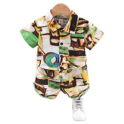 China 2-piece boys kids clothing sets boys t-shirts&polo shirts 2-piece OH letter shirt Fashion short sleeve for sale