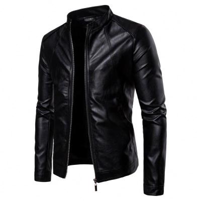 China Viable Chaquetas Fashion Designs Boys Classic Biker Motorcycle PU Faux Jacket For Men Slim Fit Blazer Masculino Leather Coat for sale