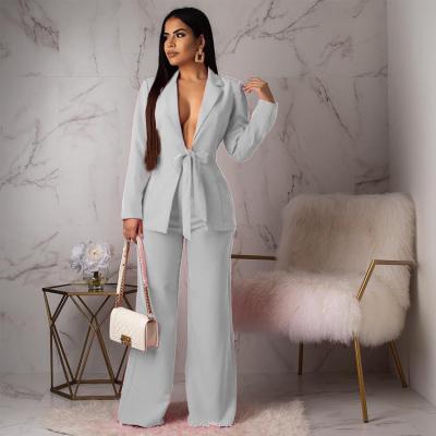 China Anti-Wrinkle New Design European Style Women Slim Fit Office Suit Custom Made Women Ladies Elegant Suits for sale