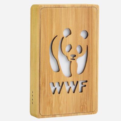 China original factory 500 times power bank wooden bamboo type-c led logo usb oem powerbank external battery for cellphones for sale