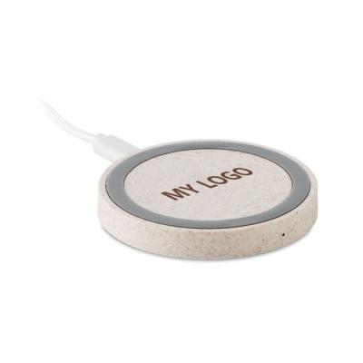 China Universal Mobile Phone 5w Qi Wheat Straw Wireless Charger Wireless Phone Fast Charging Charger for sale