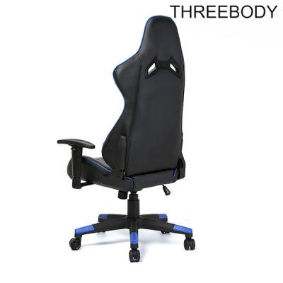 China Ergonomic  Racing Seat Gaming Chair Black And Blue Lumbar Support System for sale