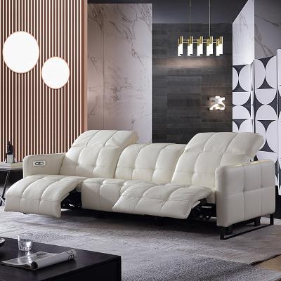 China Italian Light Luxury Living Room Electric Leather Sofa 280*112*105CM for sale