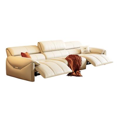 China Tong Yute Electric Retractable Simple Iving Room Leather Sofa 323*102*92CM for sale