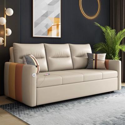 China Jieshun Meubels Dubbele opneembare vouwbare dubbele multifunctionele woonkamer sofa bed Te koop