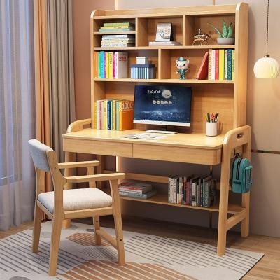 China Shengwei Furniture Solid Wood Bookshelf Integrated Computer Desk Table for sale