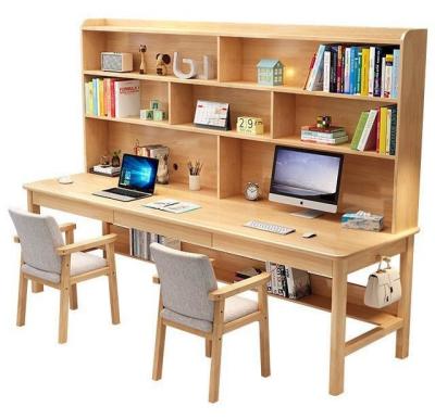 China Shengwei Furniture Solid Wood Bookshelf Integrate Double Or Three-Person Writing Computer Desk for sale