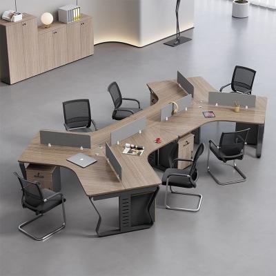 China Creatief kantoorpersoneel 6-8 personen Desk And Chair combinatie Te koop