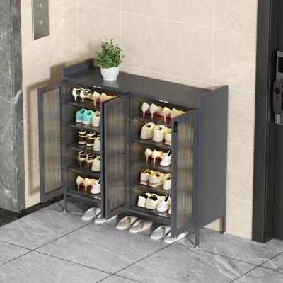 China Simple Indoor Multi-Layer multi-Functional Steel Shoe Cabinet For Home Entrance, Home Exterior Door, Elevator Aisle for sale