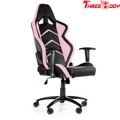 China Schwarzes und rosa laufender Spiel-Stuhl mit justierbarem Neckrest und Rückenstütze zu verkaufen