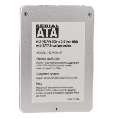 China M.2 NGFF (SATA) SSD B/B+M key to 2.5inch SATA HDD Enclosure Case Aluminium 9mm for sale