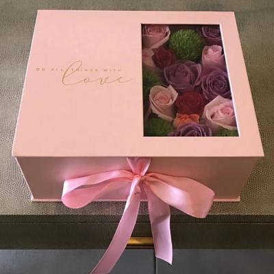 China Original Recycled Materials Factory For Luxury Pink Paper Box Box Packaging For Bouquet for sale