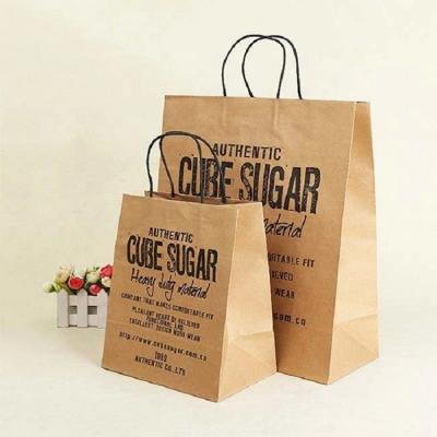 China Recyclable High End Custom Brown Kraft Paper Bags for sale