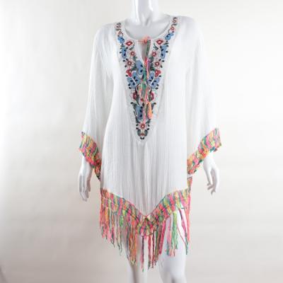 China High Quality Breathable Summer Woman Kaftan Beach Wear Bikini Cover Up Beach Dress Sweater Resort Wholesale for sale