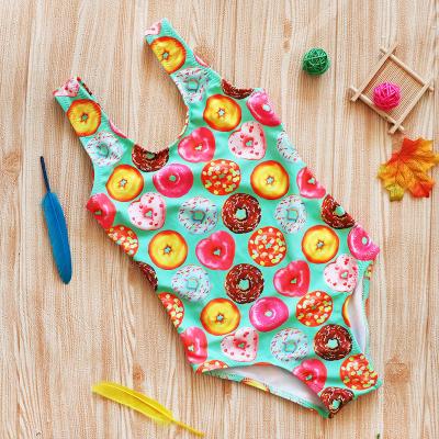 China 2022Girl's Cute Donut Swimsuit Macaron Girl Baby One Piece Swimsuit Breathable for sale