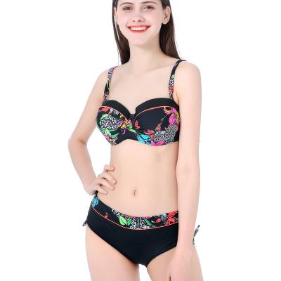 China New Breathable Printed Fat Slit Women Plus Size Bikini Swimwear for sale