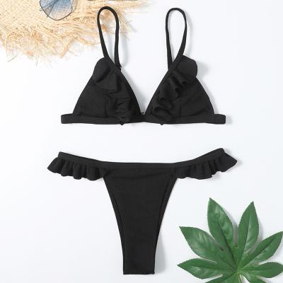 China New Waterproof Women's Split Bikini Ruffled New Fabric Sexy Girl Swimsuit for sale