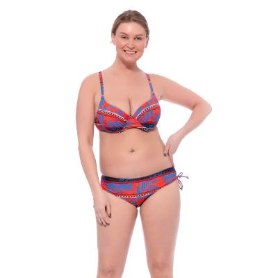 China European new plus size sexy bikini red size print split big cup swimsuit for sale