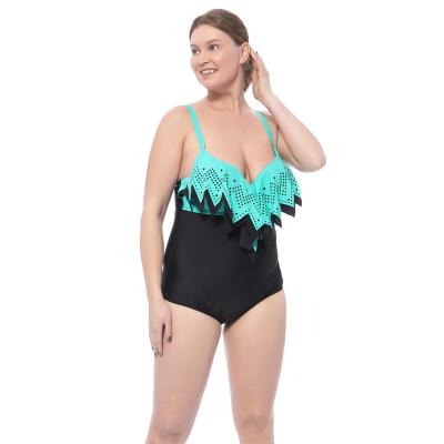 China Plus size scooped- thumps slim extra large plus size hypertrophy one piece bikini for sale