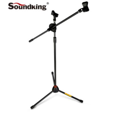 China Dual Head Soundking Floor Microphone Steel Stand for sale