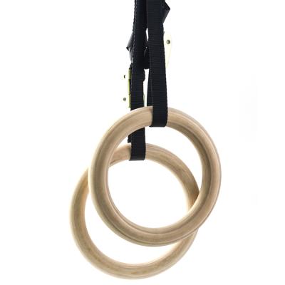 China Wood+ JACO Nylon Fitness Develop Wooden Gymnastic Rings Strength Training Gym Rings for sale