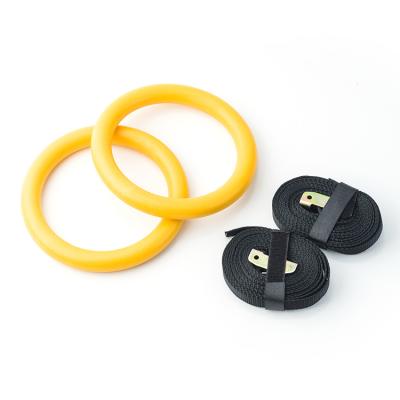 China ABS+Nylon Strap Fitness Plastic Gymnastic Rings Home Indoor Gym Rings for sale