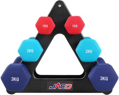 China JACO Universal Dumbbell Set w/Durable Rack, Double Neoprene Coated Workout Weights, 12KG Set for sale