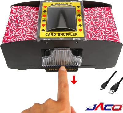 China JACO Premium Automatic Card Shuffler USB Battery Powered Recreation Charging Game Card Shuffling Machine Support 2 Decks for sale