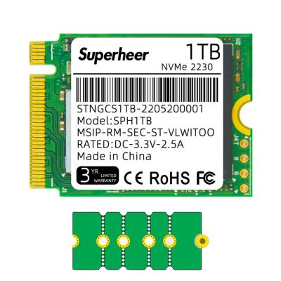 China Superheer 2230 SSD 228 SSD for Vapor Rig Surface Pro Laptops Drive PCIe3.0x4 2230 nvme Internal Solid State SSD 1tb for sale