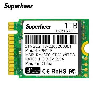 China Superheer 2230 SSD 1tb SSD For Vapor Rig Surface Pro Laptops Drive PCIe3.0x4 2230 nvme Internal Solid State SSD 1tb for sale