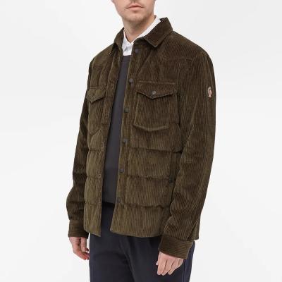 China High Quality Corduroy OEM Logo Men's Viable Custom Coat Stripper Down Jacket Coat For Men for sale