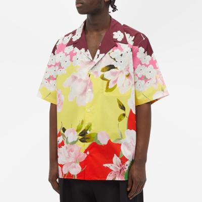 China Custom Anti-wrinkle OEM Shirts Plus Size Mens Floral Print Full Sleeve Short Sleeve Men's Shirts for sale