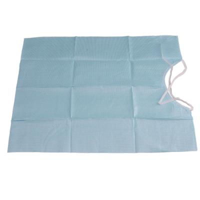 China Plastic disposable dental bib with lace for sale