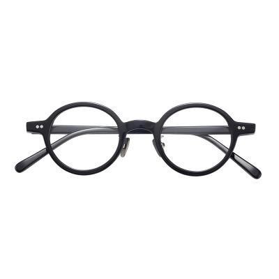 China Retro Vintage Blue Lightweight Round New Style Acetate Blocking Optical Glasses Frame for sale