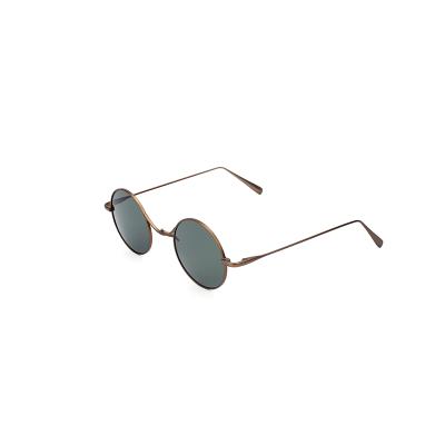 China Fashion Sunglasses 2021 Luxury Round Frame Lens Metal Handmade Sunglasses Men Women for sale