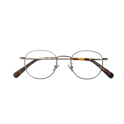 China Retro Stock Fashion Round Unisex Glass Metal Glass Optical Eye Frames for sale