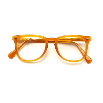 China Hot Retro Fashion Optical Glass Eyewear Frames Transparent Acetate Reading Glasses for sale