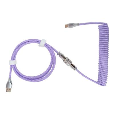 China Custom Mechanical Waterproof Adapter Plug USB C Mobile Phone Keyboard Fast Charger Aviation Cable Stretch Cord For Gaming Keyboard for sale