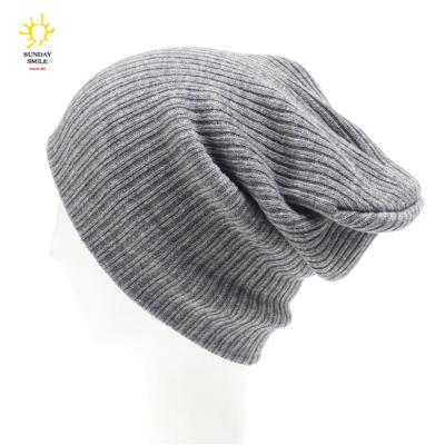 China COMMON COMMON Plain Dyed Custom Acrylic Slouchy Knit Skull Gorras Acrilicas De Invierno Unisex Winter Slapped Beanie Hat For Men And Women for sale