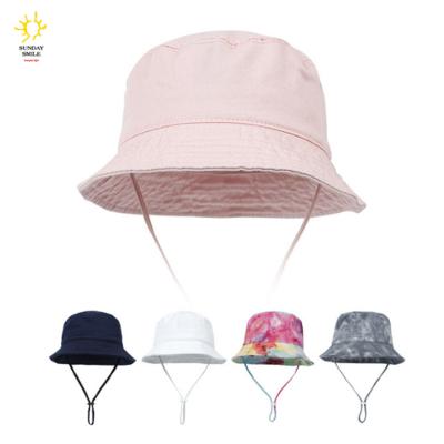 China Kids Summer Bucket Hat With String Kids Summer Bucket Hat With String Toddler Boys Girls Overflow Off The Straw Kids Summer Bucket Hat UV protection for sale