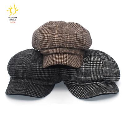 China Lady Winter Beret Cap Striped Custom Army Blinders Embroidery Striped Military Women Paint Wool Hats2021 Boinas Hombre French Vintage Flat for sale