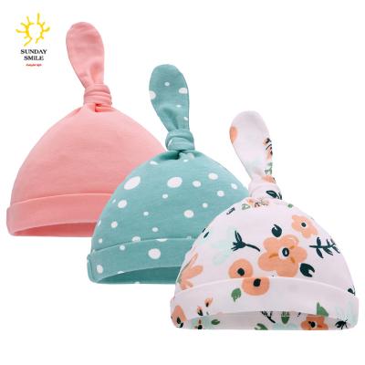 China Custom Picture OEM Service Brand Logo Printed Newborn Baby Beanies Knit Hat for sale