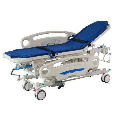 China Hot Selling Two Function Hospital Metal Stretcher Medical Manual Trolley Transfer Stretcher for sale