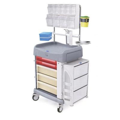 China Hot Selling Quiet Mobile Metal Hospital Computer Cart With Drawer for sale